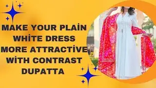 White and offwhite dresses with contrast Dupattas Designs and ideas 2024
