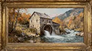Watermill in Fall Painting Animation 3 Hours of Relaxing Scenery for TV 2026 No Music