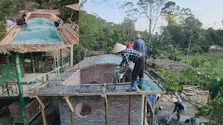 With the help of her neighbors, the girl completed the dome for her dream house.