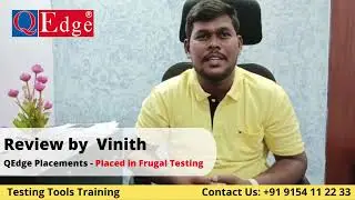 #Testing #Tools Training & #Placement  Institute Review by Anvith| @qedgetech Hyderabad