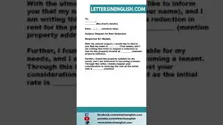 Request Letter for Rent Reduction - Letter Requesting Rent Reduction