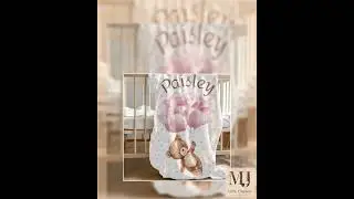 Personalized Baby Blanket Nursery Decor Teddy Bear Design Custom Name Throw Baby Gift Newborn Com...