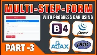 #03 Multi-Step-Form With Progress Bar Using Bootstrap 4, jQuery, Ajax & PHP | Form Validation