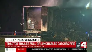 Truck carrying Lunchables catches fire on I-44 in Eureka