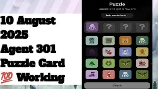 Agent 301 puzzle 10 August | Agent  301 Daily puzzle 10 August | agent 301 today Combo