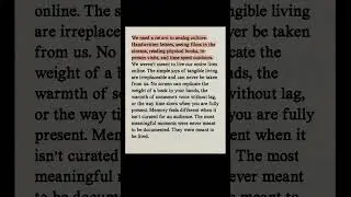 Read This If You&rsquo;re Tired of Screens