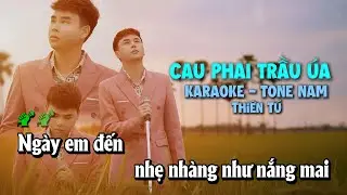 KARAOKE - CAU PHAI TRẦU &Uacute;A - THI&Ecirc;N T&Uacute; | BEAT CHUẨN TONE NAM ( C&oacute; B&egrave; ) F#m