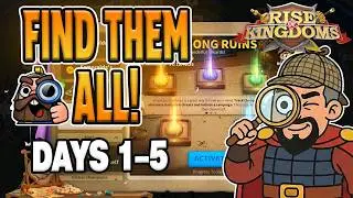 Find them all! Days 1-5 — Runes Among Ruins | Rise of Kingdoms (RoK)