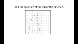 Find the Equation of a Quadratic Function from a Graph (a less than 0)