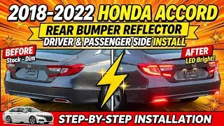 Задний бамперный отражатель Honda Accord 2018-2022 годов выпуска, со стороны водителя и пассажира.