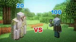 20 Iron Golem Vs 100 pillagers who will win ? 🤔