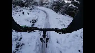 Gortin Glens MTB Red trail Kealan&rsquo;s chase in the snow &lsquo;Let&rsquo;s go&rsquo;