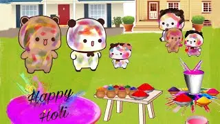holi celebration with goma peach funny video 😄//holi special video//#happyholi #holi #peach#goma