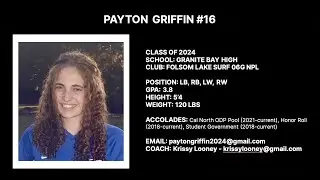 Payton Griffin Soccer Highlights Fall 2021 Folsom Lake Surf 06G NPL