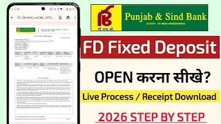 Punjab and sindh bank Fixed Deposit kaise kare online 2026 | how to open fd online In PSB Bank 2026