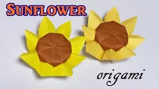 Amazing origami sunflower easy but cool | How to make a paper flower | origami tutorial