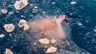 ICE HOLE SWIMMING -10 &deg;C in frozen fjords.