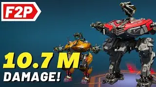 10.7 Million Damage using Free to Play Robots & Weapons - War Robots Gameplay (No Commentary) WR F2P