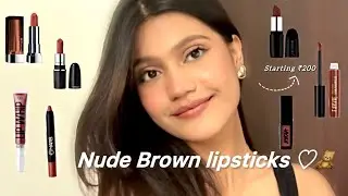 My Top Nude Lipsticks 🎀🧸| Affordable & Brown skin friendly🤍 