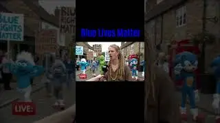 Blue lives matter protest #ai #funny #aihumour #protest