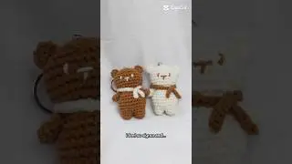 Crochet Bear Keychains | Cute Amigurumi Pair 🤎🤍 #crochet