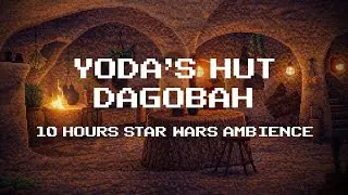 Yoda’s Hut Rain & Fireplace Ambience | Star Wars | 10h Pixel Art for Sleep, Study & Focus