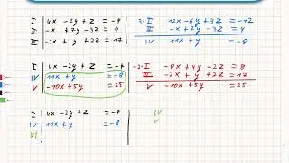 Lineares Gleichungssystem mit drei Variablen l&ouml;sen (Gau&szlig;algorithmus)