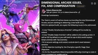 Dimensional Arcade: Подтверждение проблемы | Улучшения кнопок | Компенсации и многое другое | MCOC