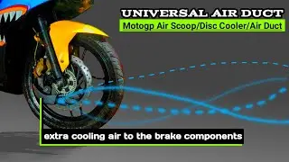 Universal Disc Brake Cooler | Air Duct | Air Scoop #fiberglass #bikemodificationaccessories #motogp