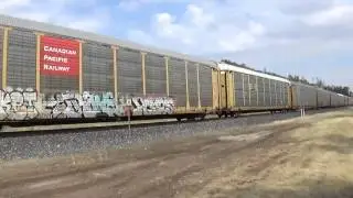 UP 3949 empty autoracks south [HD]