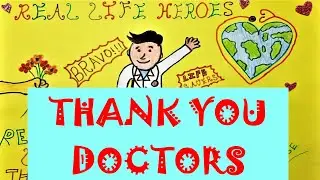 Easy Drawings - DOCTOR'S DAY | doctor poster drawing | Thank You card Thanks to brave health heroes