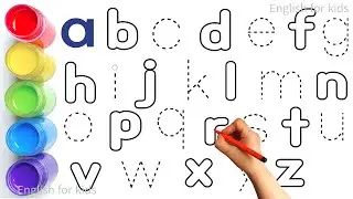 Alphabet, ABC song, abcd, a to z, Kids rhymes, collection for writing along dotted lines for toddler