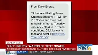 Duke Energy warns customers of text scam