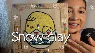 Asmr didáctico/ 🐣Pollito con Arcilla de Nieve☃️.