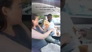 Eating in the car with your girl be like #commercial #blasiancouple❤️ #fastfood #driving