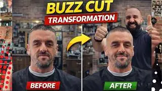 From Hair to Buzz Cut 💈 Full Barber Transformation