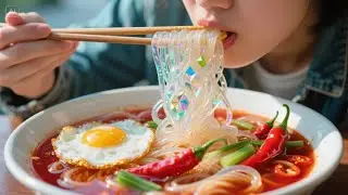 Spicy Glass Ramen ASMR 🍜 | The Most Satisfying Transparent Food Art