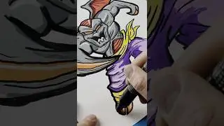 Drawing Challenge: Muto and Dragon Ball Z Mashup #artlandhowtodraw #drawing #shorts #godzilla