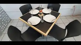 Mesa para restaurante emboquillada 75CP con 4 sillas blass