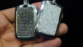 Mr Chris Da Jeweler Micro Setting Stainless Steel Lab Diamond Dogtag ( $89.99 ) VNO: CS2122