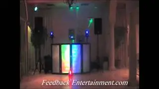 Feedback Entertainment Color Dj Booth Weddings, Sweet 16 setup