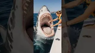 POV: A shark hooks a woman by the #attack #scary #pov #ai #ocean #shark
