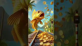 Gold is helping grandmother with gold coins #ai #gold #cartoon #train #goldfish #shorts