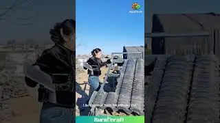 She's a Tile-Stacking Pro! #roofing #skills #oddlysatisfying