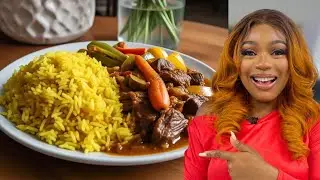 Easy Rice Recipe for Lunch | Turmeric Rice & Nigerian Beef Stew