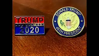 Trump 45th President Pin & Trump 2020 Pin Combo Deal
