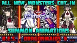 The New Monsters Cut-in Summon Animations in the New Pack in Master Duel B.E.S., Dragonmaids ladies