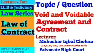 Contract act | void and voidable contract and agreement | llb lectures urdu hindi| judiciary exam