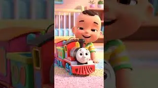 🚂 Adorable Baby Plays with Toy Train | Fun Nursery Rhyme for Kids #shorts #viral #trending