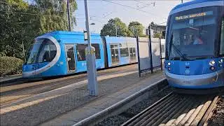 West Midlands Metro: Wednesbury Parkway on Friday 29th September 2023 including tram 54 on test.